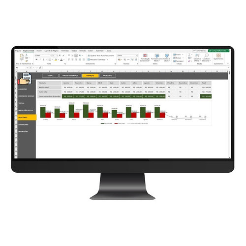 Planilha Completa De O.s Ordem De Serviço Com Recibo Excel