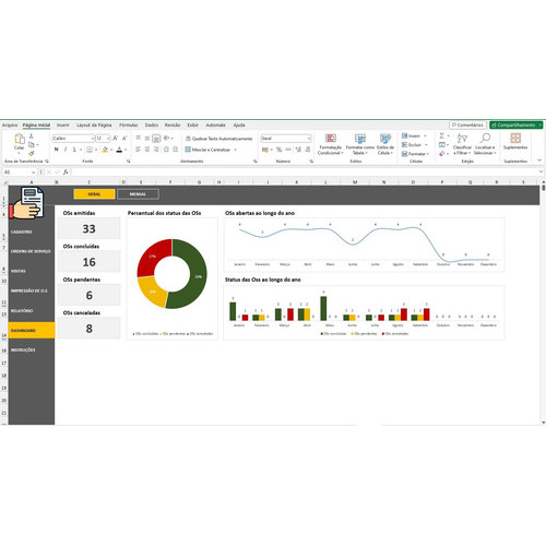 Planilha Completa De O.s Ordem De Serviço Com Recibo Excel - Image 7